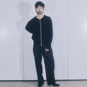 <span style="color: #f50b0b;">Last One</span>  ROTOL / WOOL CASHMERE ZIP KNIT SWEATER BLACK