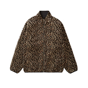 Grand Collection / REVERSIBLE FLEECE LEOPARD PRINT JACKET