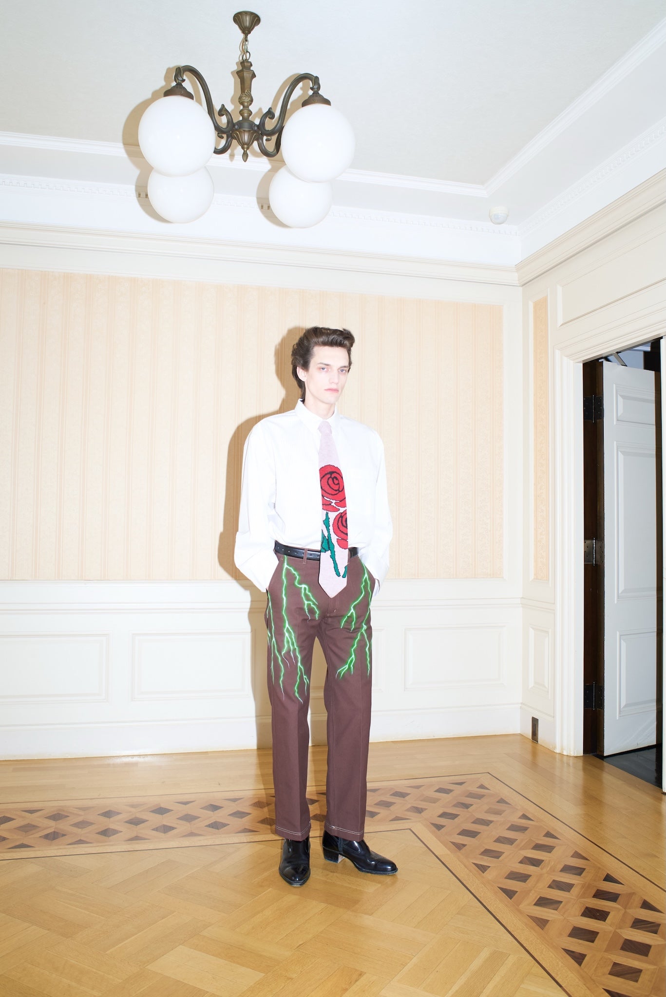 TENDER PERSON / STRIPE SUPIMA SHIRT WHITE