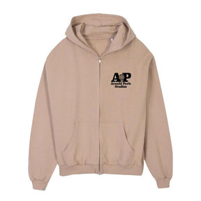 <span style="color: #f50b0b;">Last One</span> ARNOLD PARK STUDIOS / SCIENCE MULTI LOGO ZIP THROUGH HOODIE BEIGE