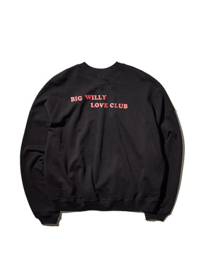 WILLY CHAVARRIA / NEVER FAKE IT BOMBER CREW SOLID BLACK