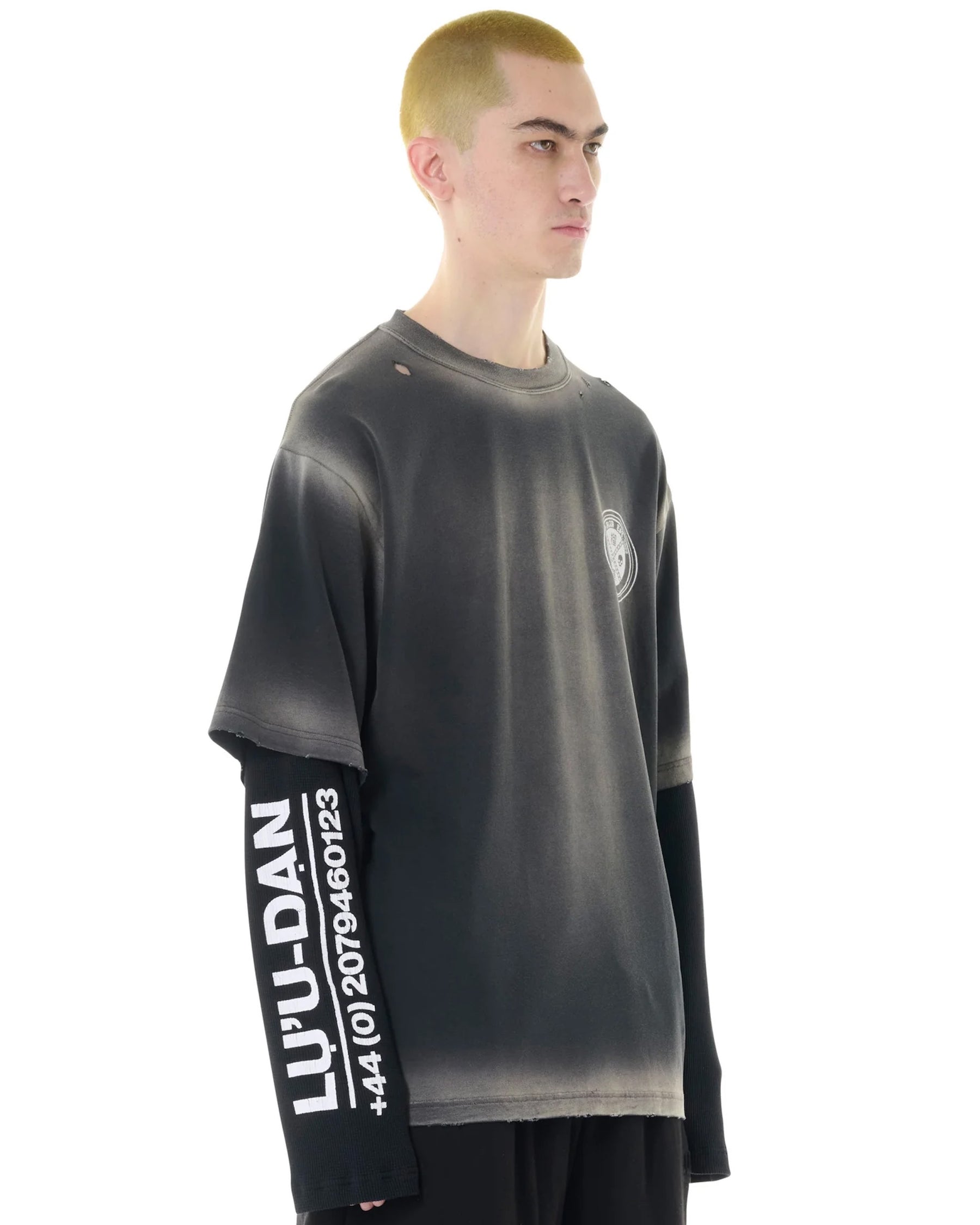 【Pre-Order】LU'U DAN / DOUBLE DECK TEE CORRODED BLACK