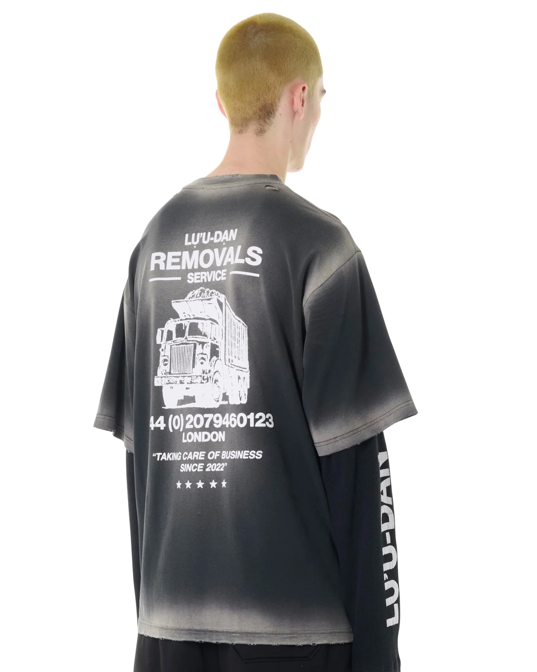 【Pre-Order】LU'U DAN / DOUBLE DECK TEE CORRODED BLACK