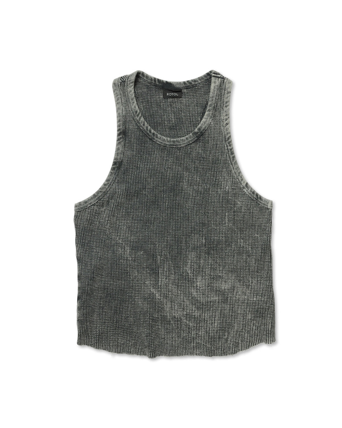 ROTOL / Chemical Dyed Waffle Tank Top BLACK