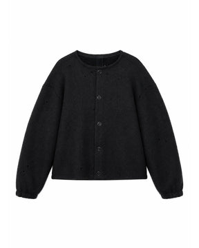 【Pre-Order】1313 SELAH / VI DISTRESSED WOOL CARDIGAN BLACK
