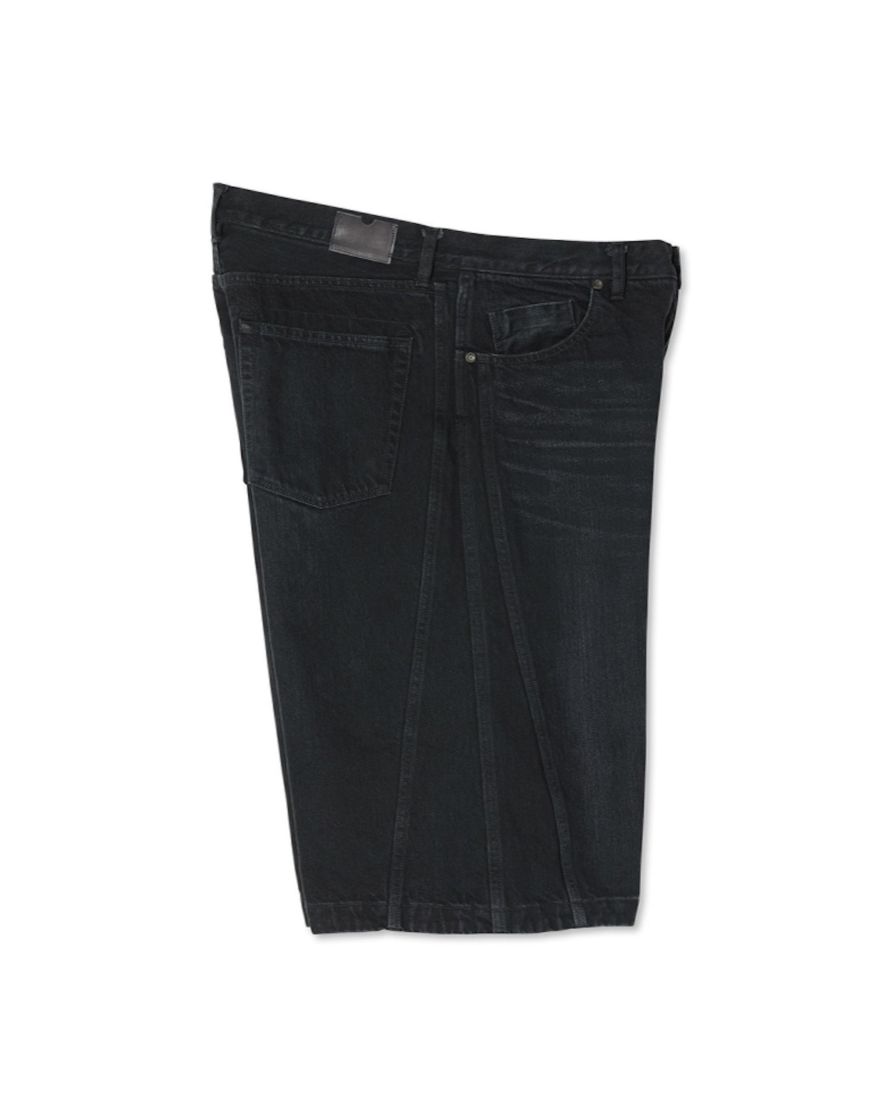 ROTOL / Triple Seams 6P Denim Shorts Damage BLACK