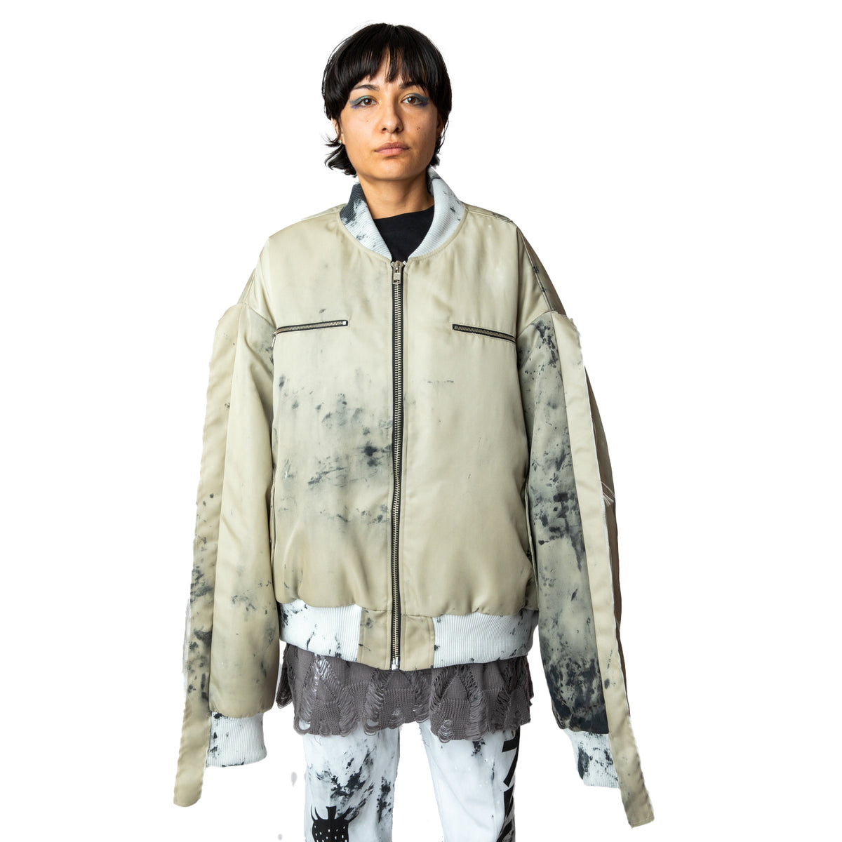 <span style="color: #ff2a00;">Last One</span> WESTFALL / MOHAWK SLEEVE BOMBER LS DIRTY WHITE