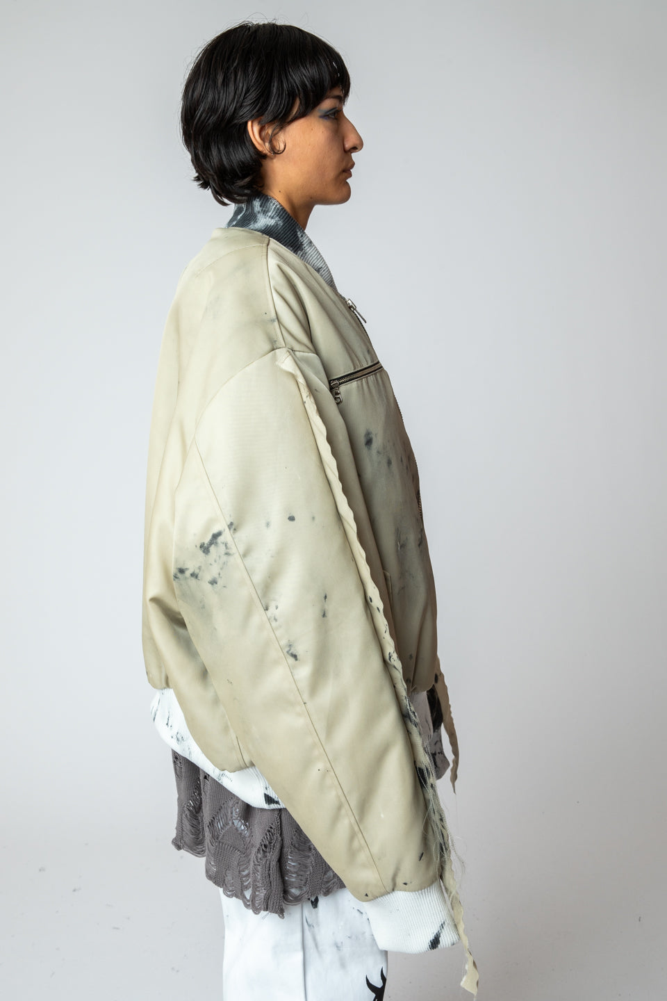 <span style="color: #ff2a00;">Last One</span> WESTFALL / MOHAWK SLEEVE BOMBER LS DIRTY WHITE
