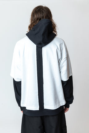 <span style="color: #ff2a00;">Last One</span> WESTFALL / WHATEVERWORKS DOUBLE HOODIE LS BLACK WHITE