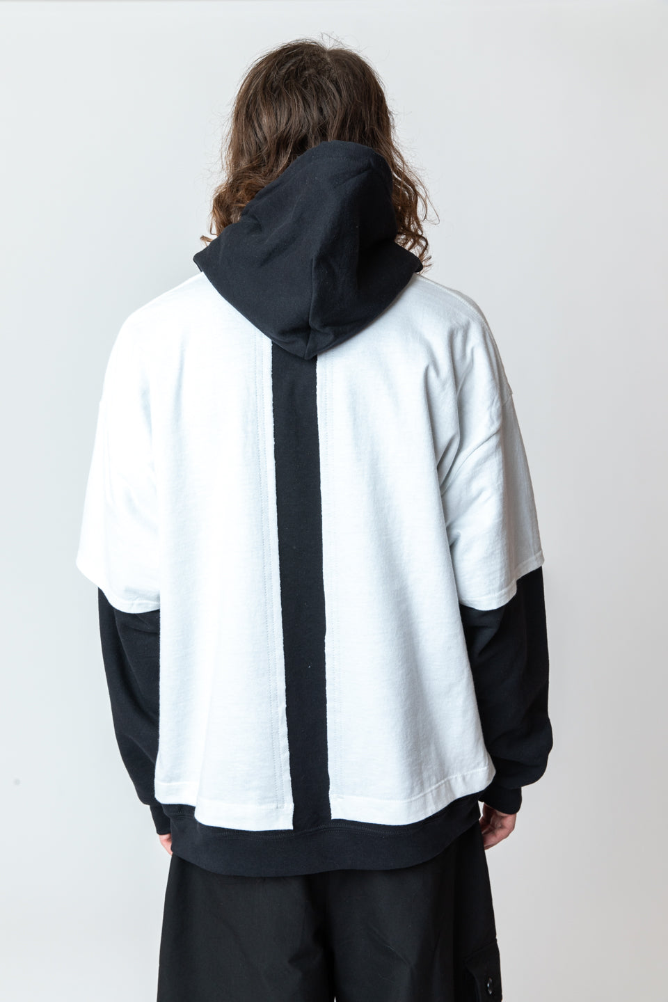 <span style="color: #ff2a00;">Last One</span> WESTFALL / WHATEVERWORKS DOUBLE HOODIE LS BLACK WHITE