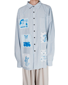 WESTFALL / PATCHES SHIRT BLUE STRIPE