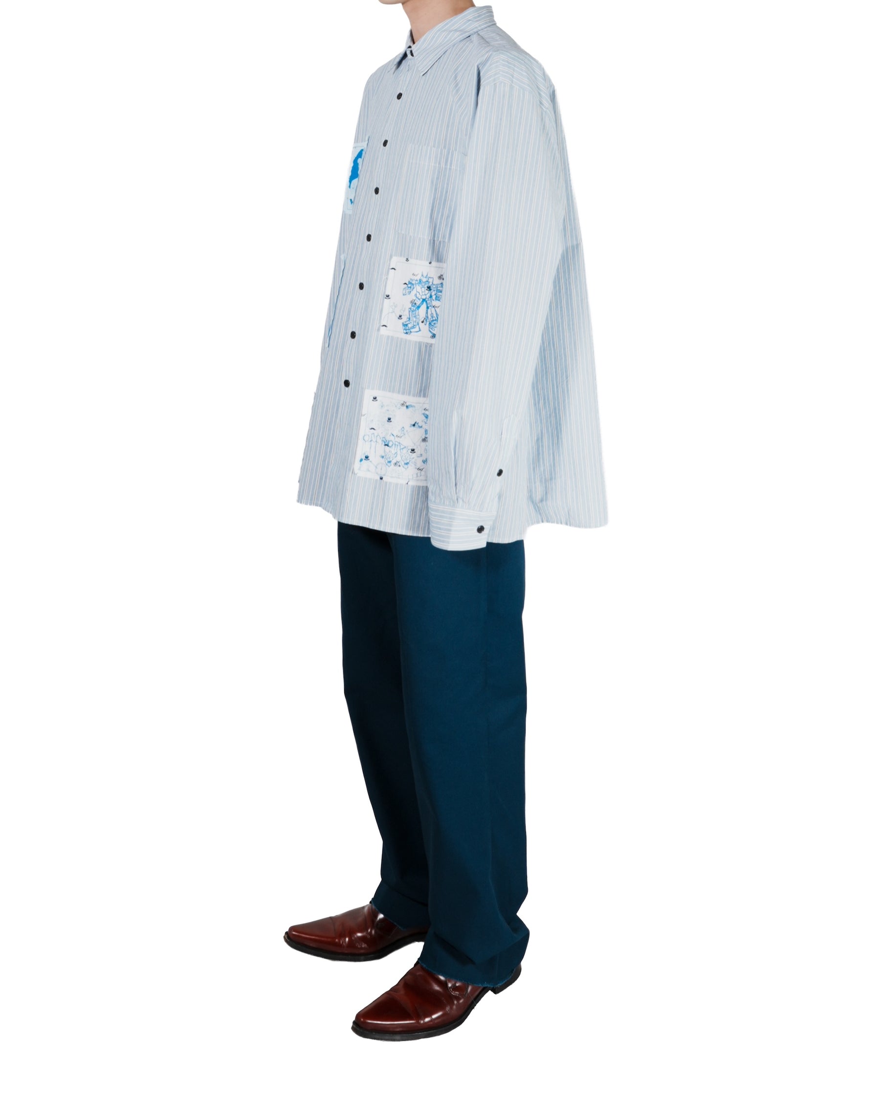 WESTFALL / PATCHES SHIRT BLUE STRIPE