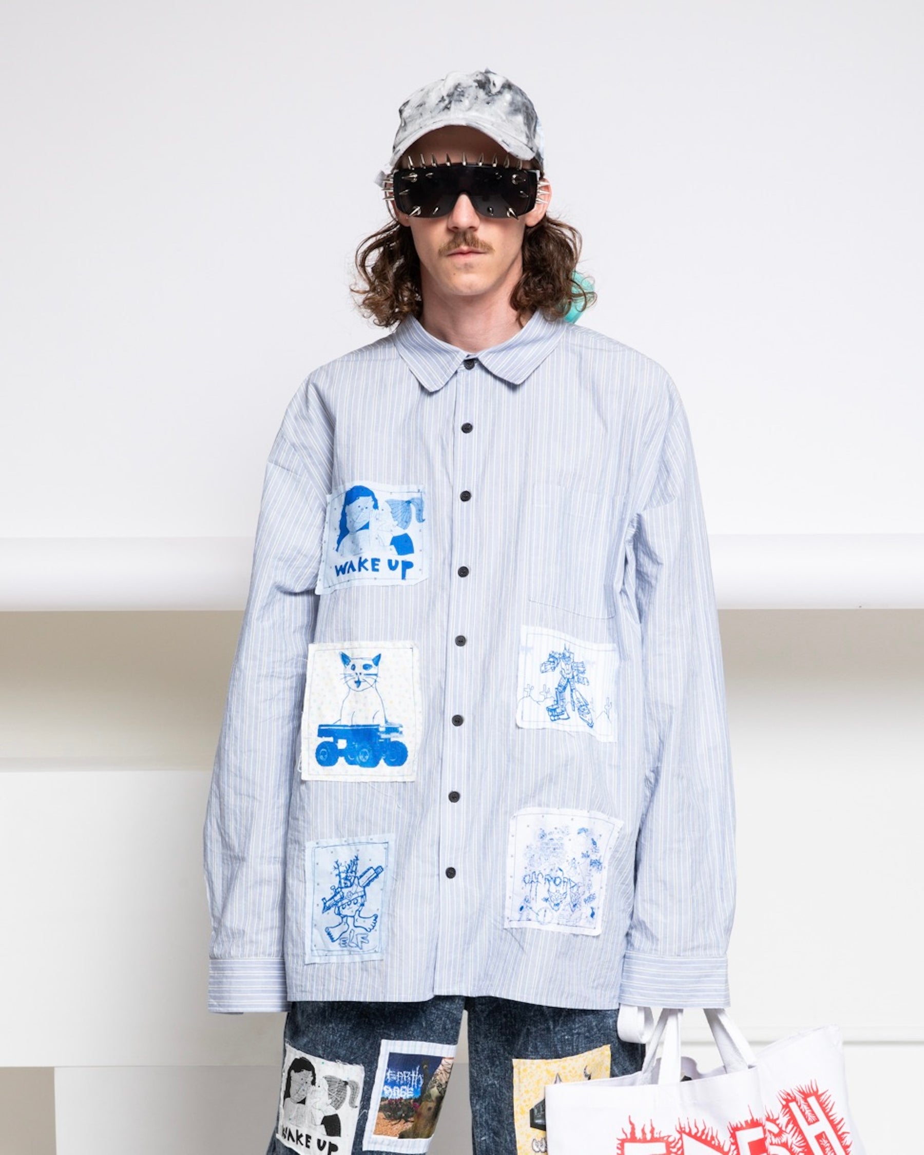 <span style="color: #f50b0b;">Last One</span> WESTFALL / PATCHES SHIRT BLUE STRIPE