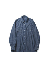 <span style="color: #f50b0b;">Last One</span> SOWBOW / J FLAP POCKET WORK SHIRT CHAMBRAY INDIGO