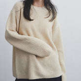 Calvin Klein / LS CREWNECK RIB SWEATER NATURAL