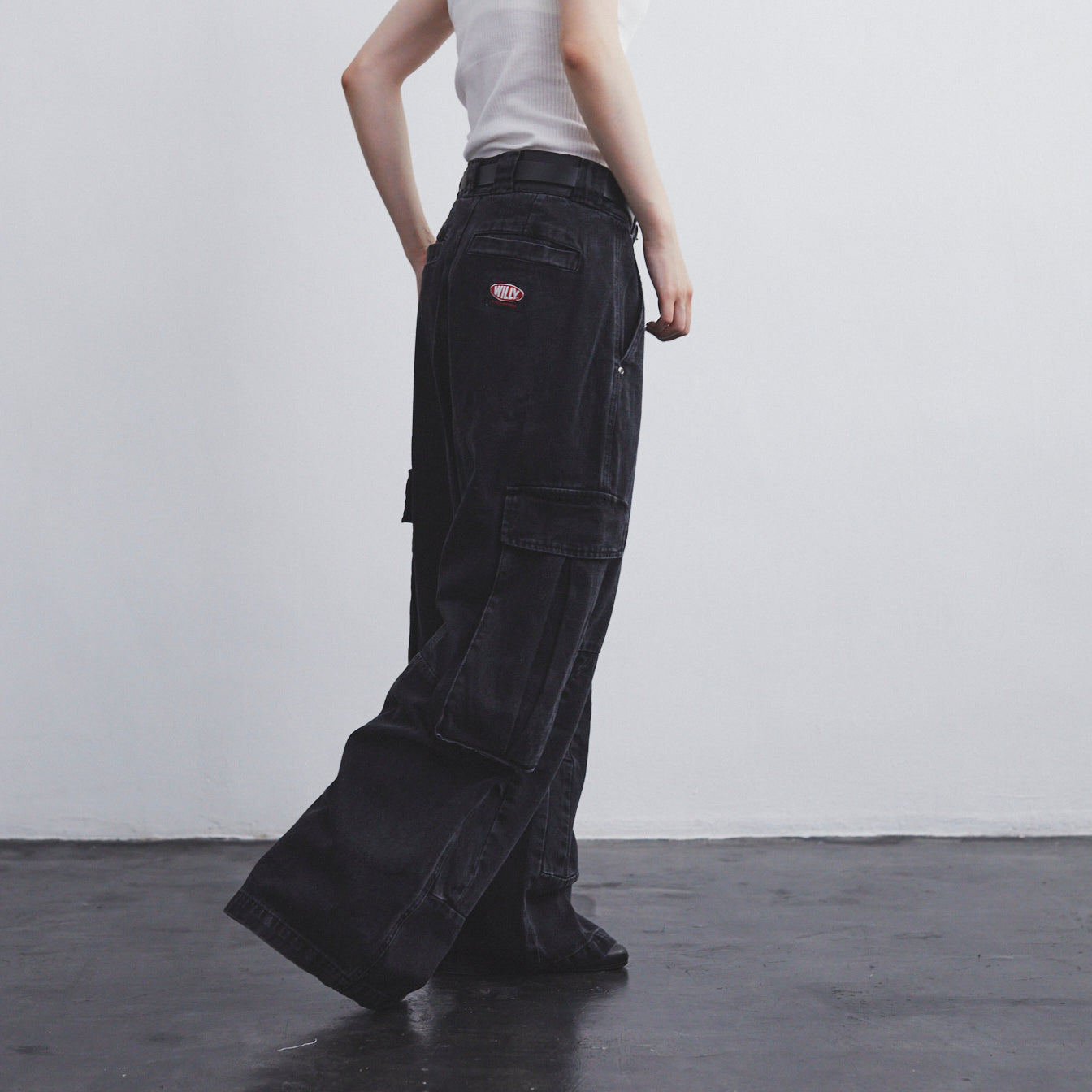 WILLY CHAVARRIA /  WILLY CARGO PANTS WASHED BLACK