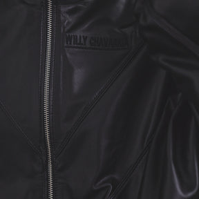 WILLY CHAVARRIA / TRACK JACKET BLACK LAMB LEATHER