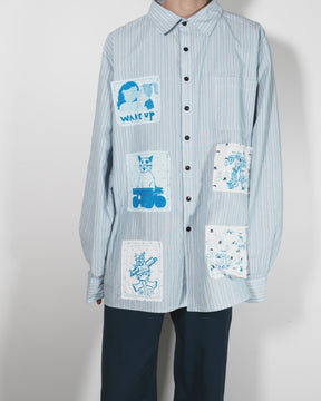 WESTFALL / PATCHES SHIRT BLUE STRIPE