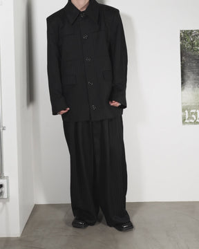 <span style="color: #f50b0b;">Last One</span> 1313 SELAH / MYKLO SUIT PANT BLACK “TONAL PINSTRIPE”