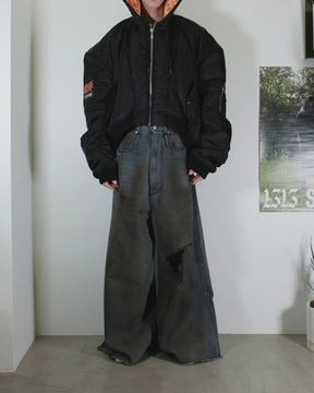 LU'U DAN / DUMPSTER DENIM JEANS DIRTY OUTCAST GREY