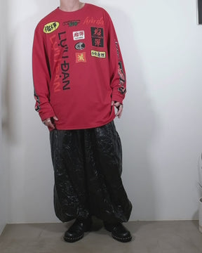 <span style="color: #f50b0b;">Last One</span> LU'U DAN / OVERSIZED LONG SLEEVE TEE BLOOD RED