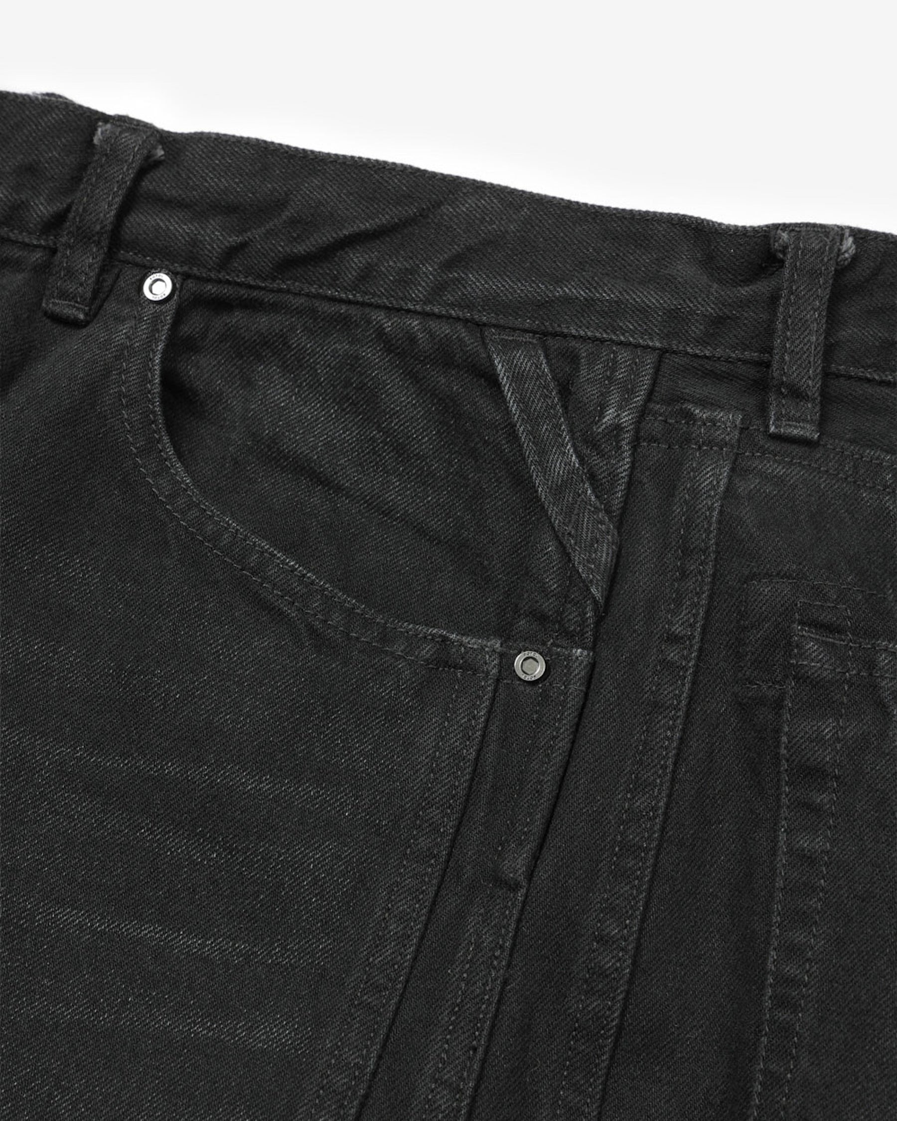ROTOL / Triple Seams 6P Denim Shorts Damage BLACK