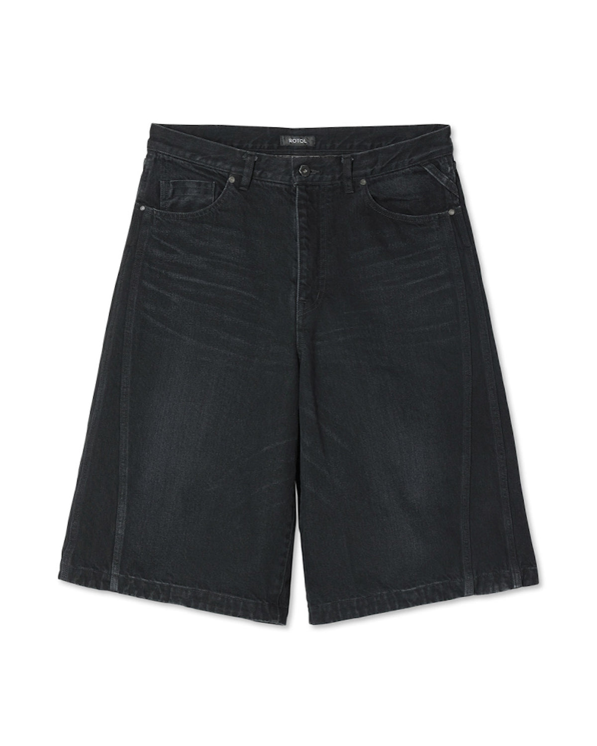 ROTOL / Triple Seams 6P Denim Shorts Damage BLACK