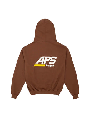 <span style="color: #f50b0b;">Last One</span> ARNOLD PARK STUDIOS / OIL AND FREIGHT LOGO HOODIE FADED BROWN