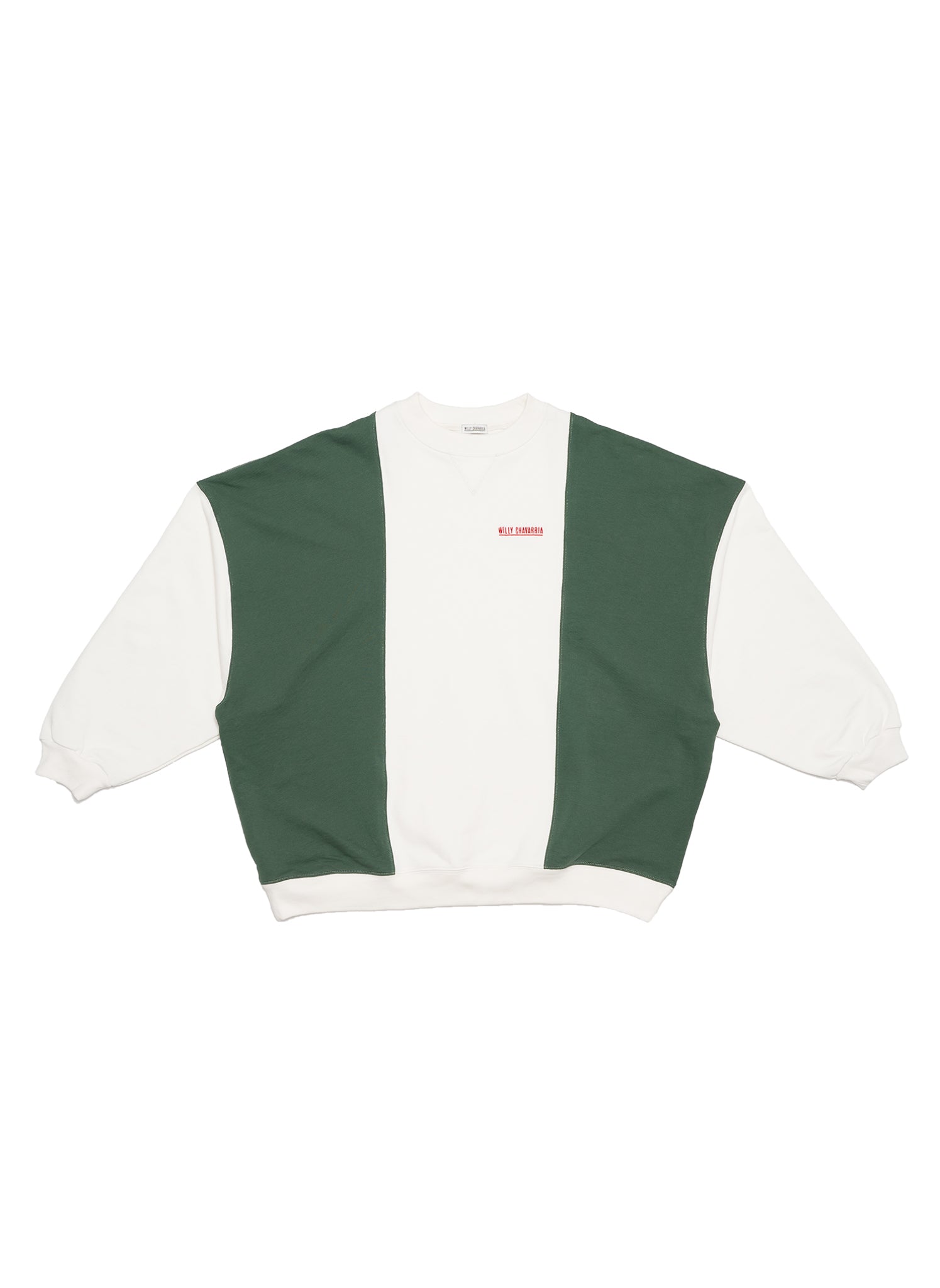 WILLY CHAVARRIA / HOOLIGAN BLOCK SWEATSHIRT Bright White & Forest