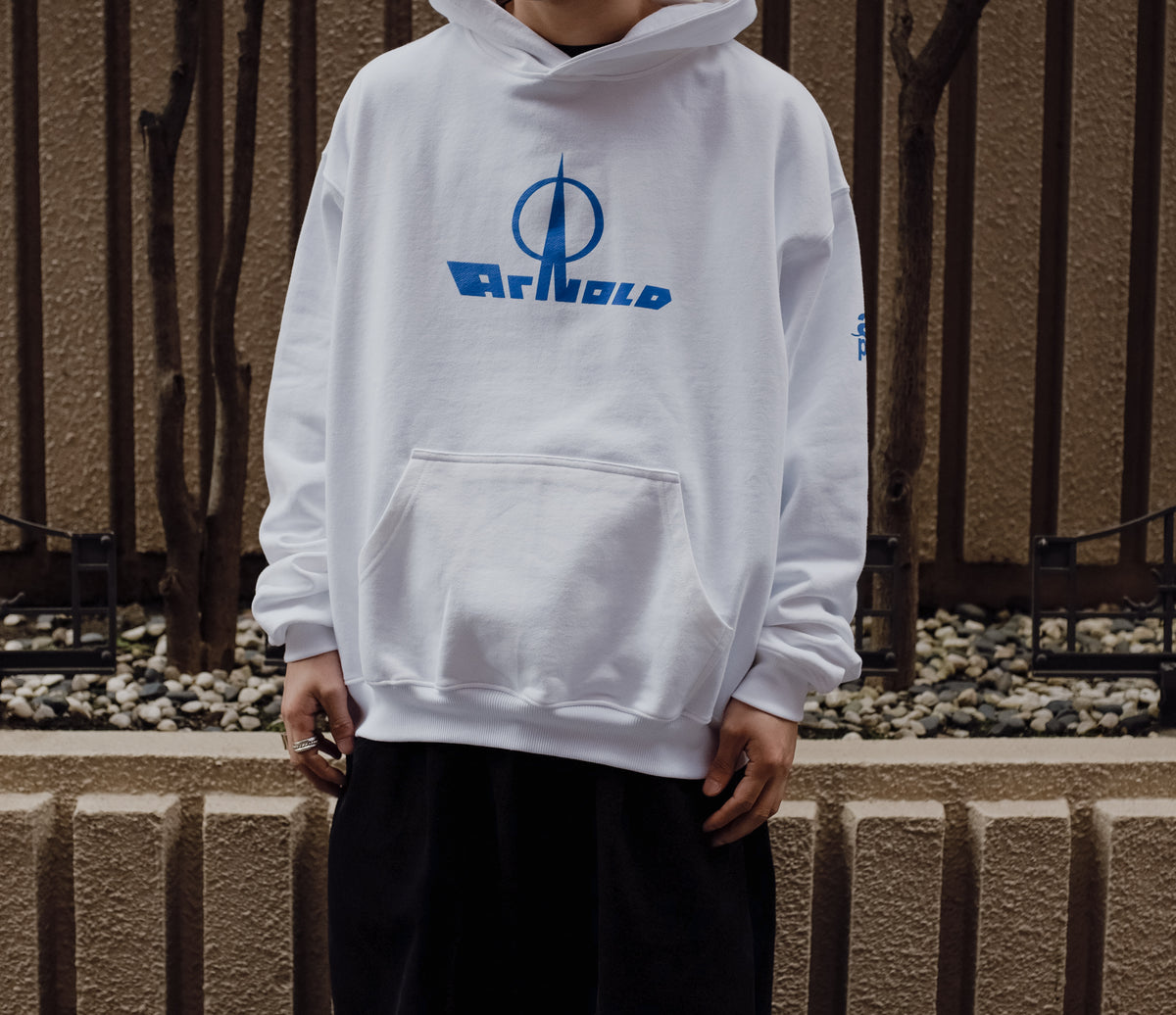 ARNOLD PARK STUDIOS / SHIPPING LOGO HOODIE WHITE