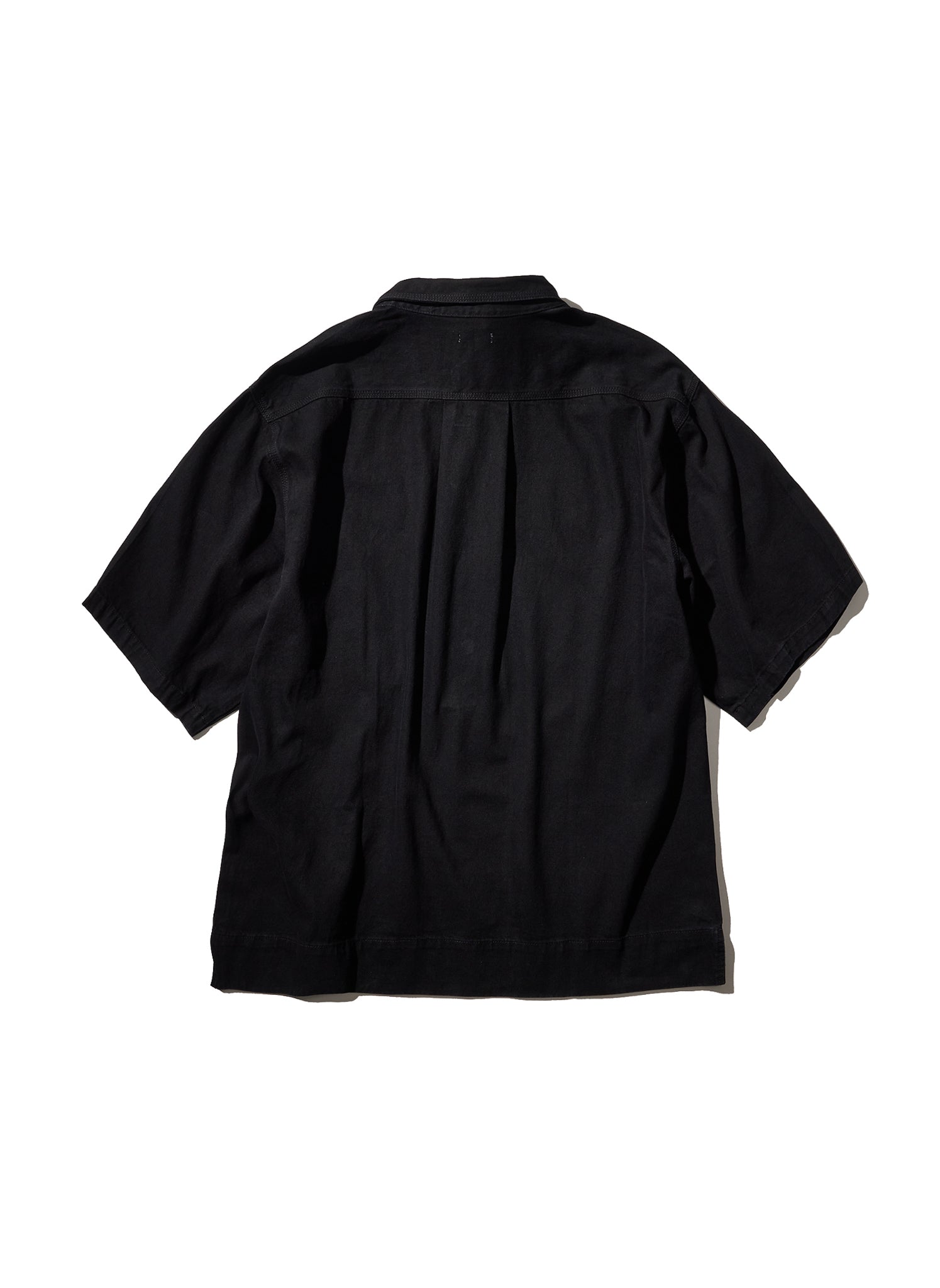 WILLY CHAVARRIA / ZIP PLACKET SS SHIRT ONE WASH BLACK